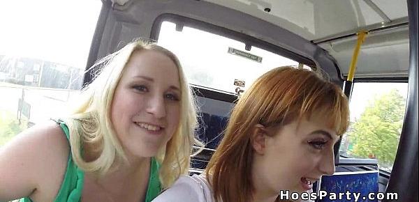  Two amateur babes fucking stranger in a bus